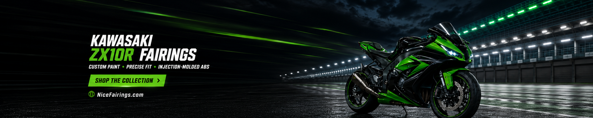 Custom KAWASAKI ZX10R Motorcycle Fairings from Nicefairings