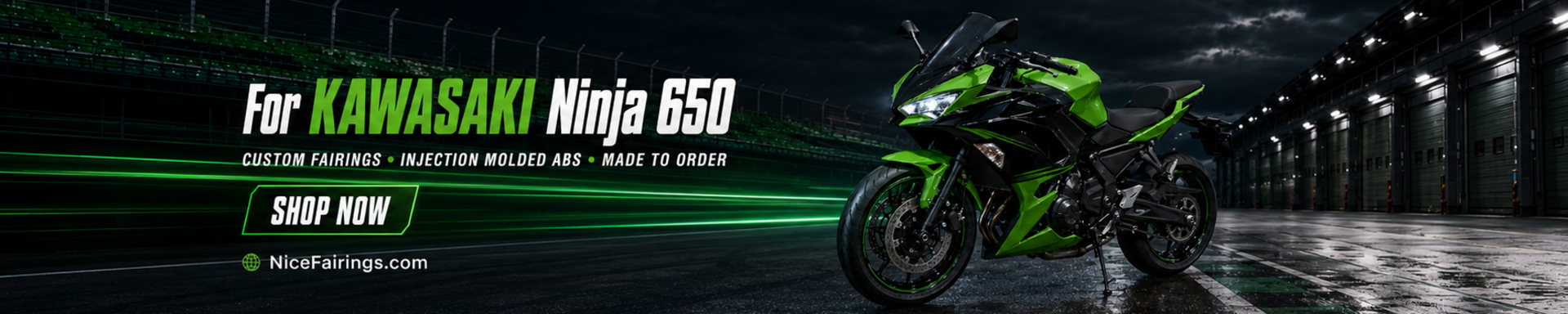 Custom KAWASANI Ninja 650R Motorcycle Fairings from Nicefairings