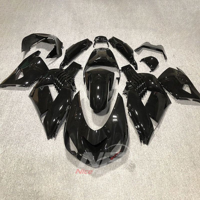 ABS Plastic Fairing Kit Fits 2006-2011 KAWASAKI Ninja ZX-14 / ZZR1400 - Turquoise Black Bodywork | NiceFairings - paint design NO.7 option image