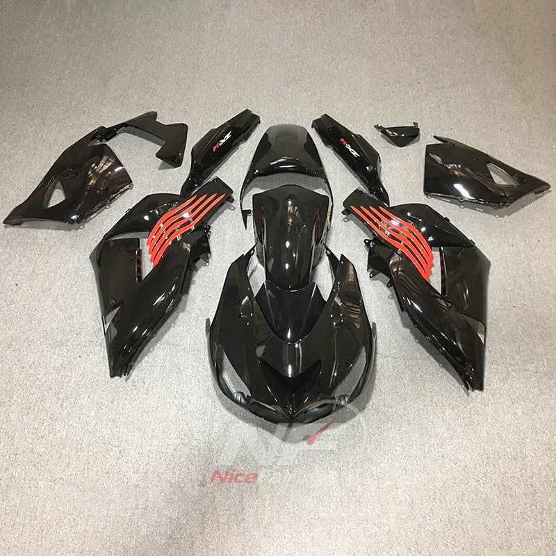 Fairing Kit Fits 2006-2011 KAWASAKI Ninja ZX-14 / ZZR1400 - ABS Plastic Bodywork - Black Red | NiceFairings - main product image