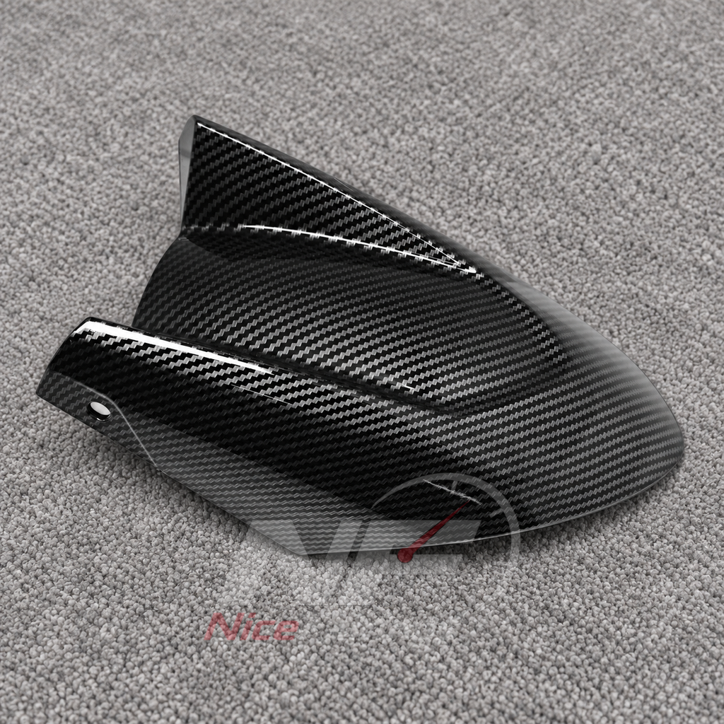 Custom Fairings Fit 2022-2024 YAMAHA TMAX560 - Scooter ABS Bodywork - Black Carbon Fiber Look | NiceFairings - rear angle image