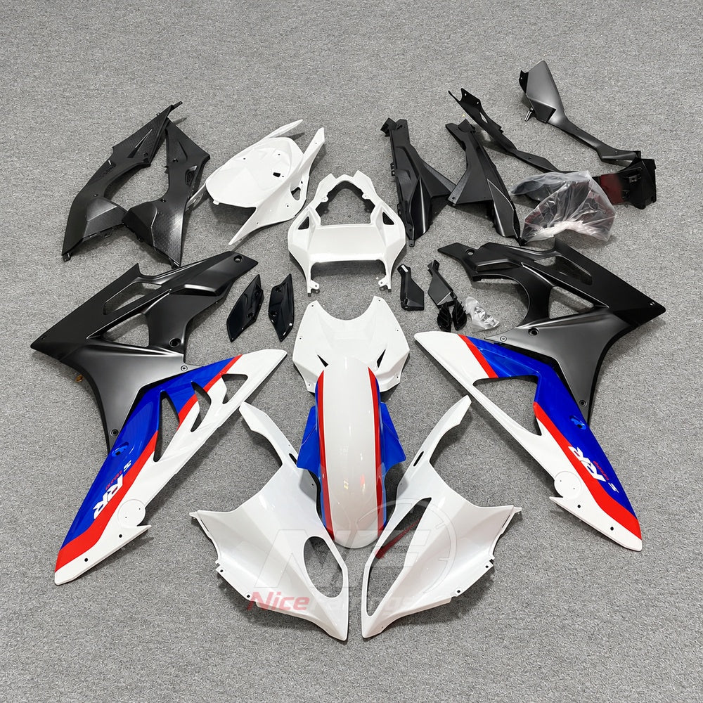 Fairings Kit Fits 2009-2014 BMW S1000RR - Injection-Molded ABS - Green White Black | NiceFairings - paint design NO.6 option image