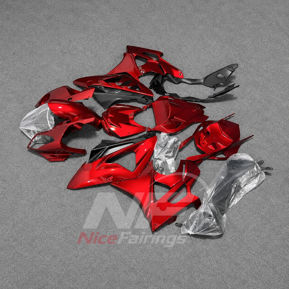 Fairing Kit Fits 2009-2014 BMW S1000RR - ABS Plastic Bodywork - Red Black | NiceFairings - front angle image