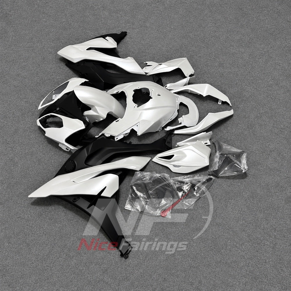 Fairing Kit Fits 2015-2019 BMW S1000XR - ABS Plastic Bodywork - White Black | NiceFairings - front angle image
