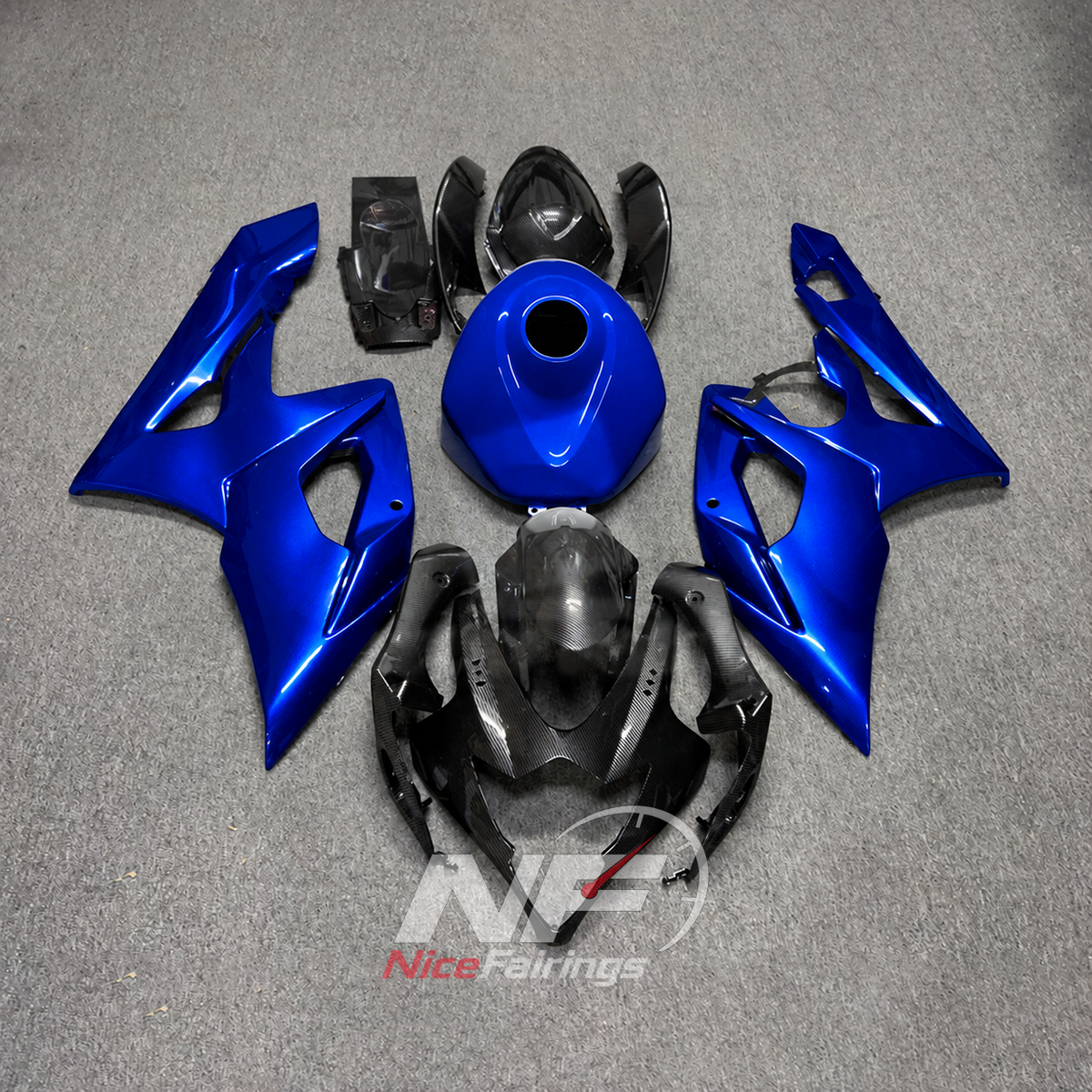 Custom-Painted White ABS Plastic Cowling Kit Fits 2005-2006 SUZUKI GSX-R1000 K5 | NiceFairings - paint design NO.8 option image