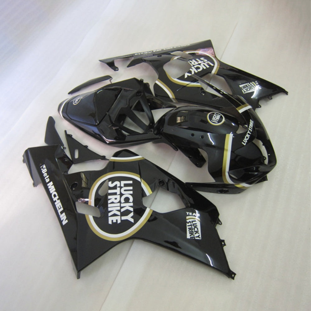 For Suzuki GSXR600 GSXR750 K4 2004-2005 Black Gold White Fairings Kit | NiceFairings - front angle image