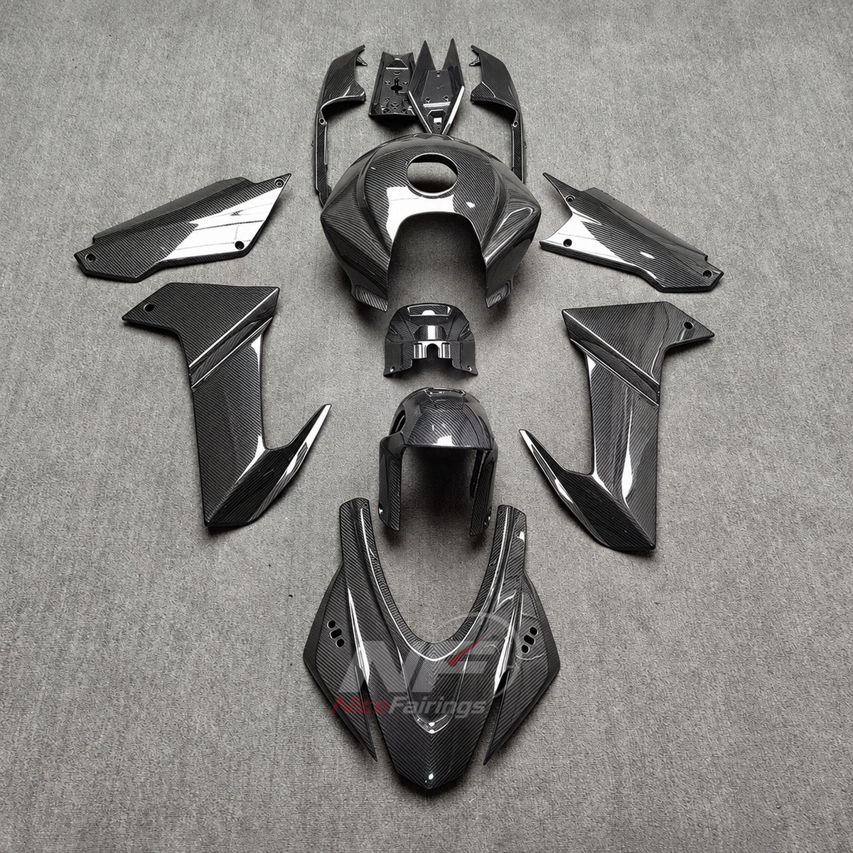 Replacement Fairings Compatible with 2020-2024 APRILIA RS660 - ABS - Carbon Fiber Look | NiceFairings - main product image