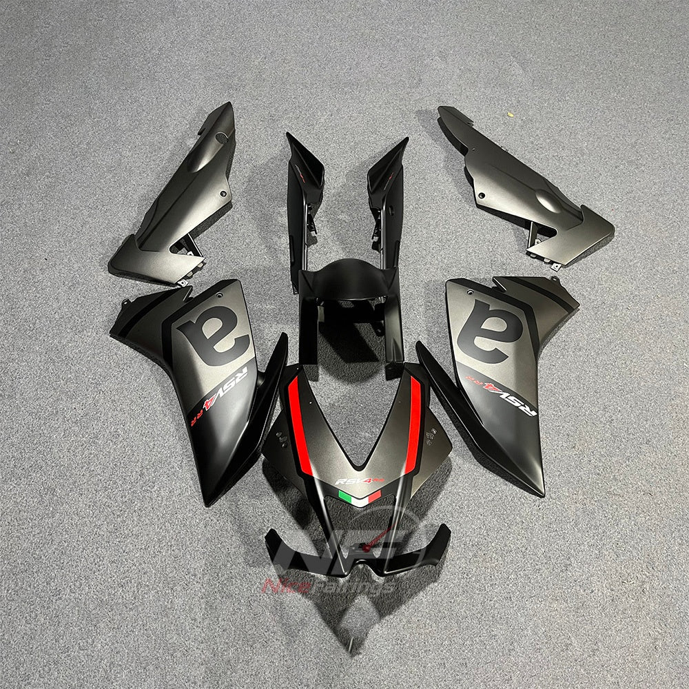 ABS Plastic Fairing Kit Fits 2009-2014 APRILIA RSV4 1000 - Silver White Bodywork | NiceFairings - paint design NO.7 option image