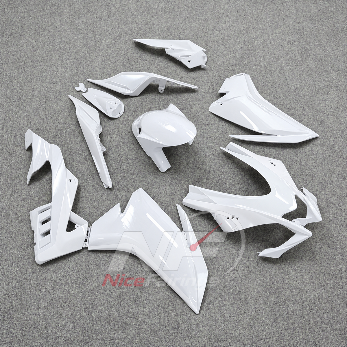 Aftermarket Fairing Kit Fits 2016-2020 APRILIA RSV4 1000 - ABS Injection - White | NiceFairings - front angle image