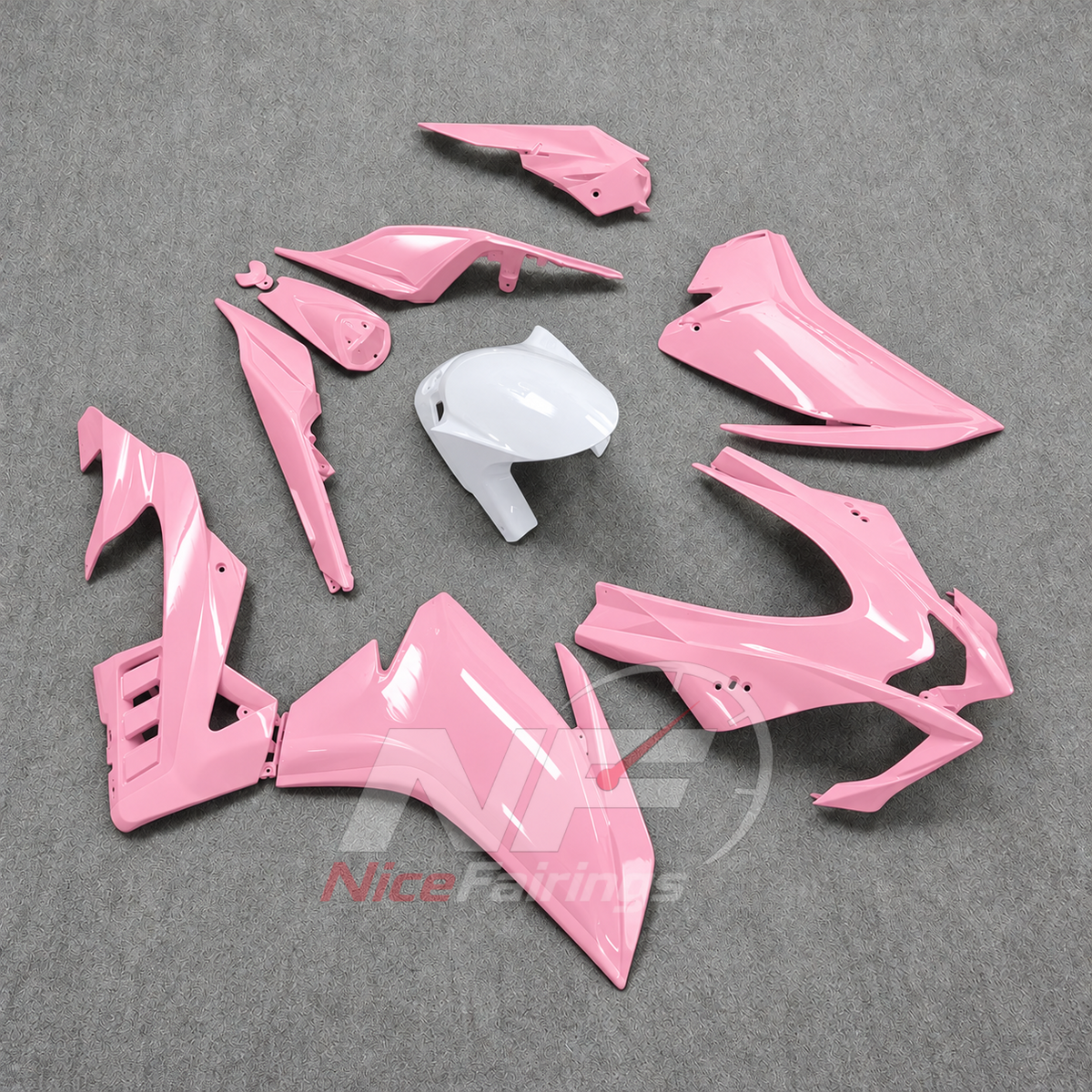 Custom Fairings Compatible with 2016-2020 APRILIA RSV4 1000 - ABS Bodywork - Pink | NiceFairings - front angle image