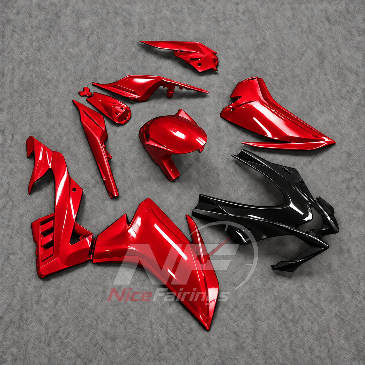 Motorcycle Fairing Kit Fits 2016-2020 APRILIA RSV4 1000 - Injection-Molded ABS - Red | NiceFairings - side angle image