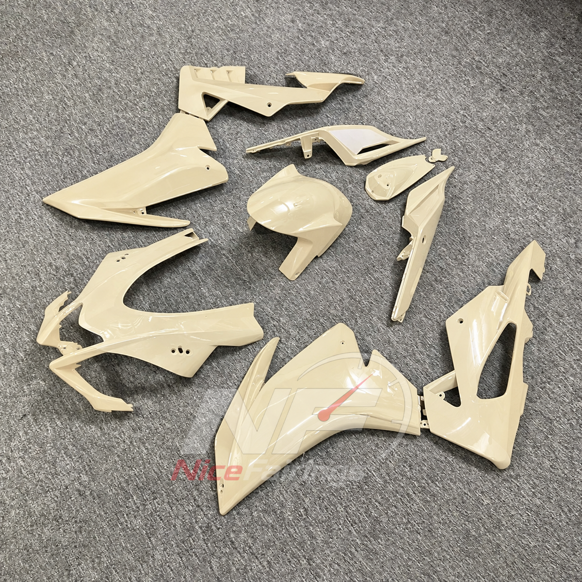 Replacement Fairings Compatible with 2016-2020 APRILIA RSV4 1000 - ABS Injection - Beige | NiceFairings - front angle image