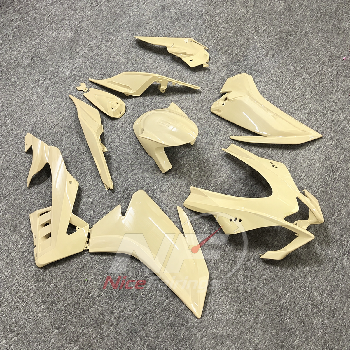 Replacement Fairings Compatible with 2016-2020 APRILIA RSV4 1000 - ABS Injection - Beige | NiceFairings - side angle image