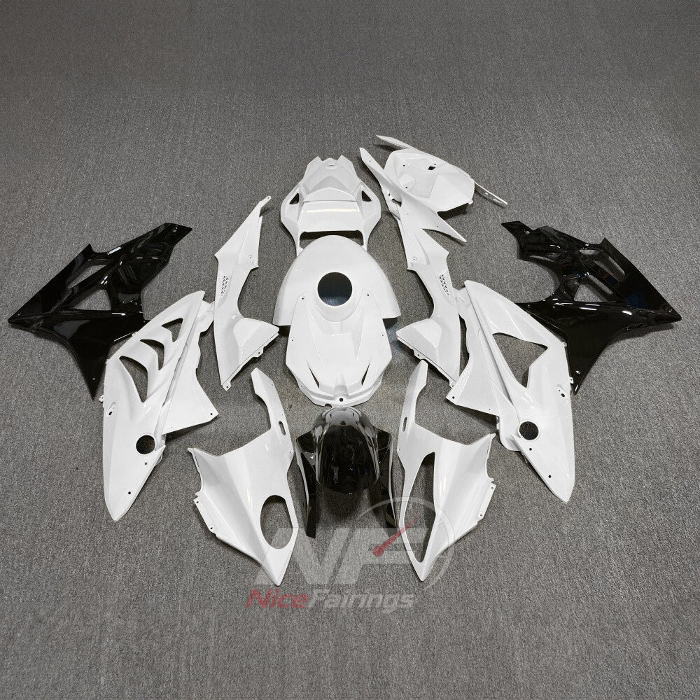 ABS Plastic Fairing Kit Fits 2009-2014 BMW S1000RR - Custom-Painted ABS Bodywork - Black Silver with Tank Cover | NiceFairings - paint design NO.3 option image