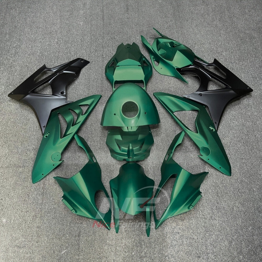 Sportbike Fairing Kit Fits 2009-2014 BMW S1000RR - ABS Fairing Panels - Black Cyan with Tank Cover | NiceFairings - paint design NO.5 option image