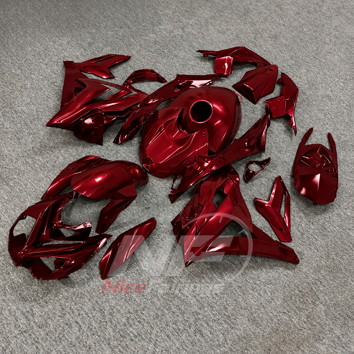 Fairing Kit Fits 2014-2016 BMW S1000R - ABS Fairing Panels - Deep Red with Tank Cover | NiceFairings - front angle image