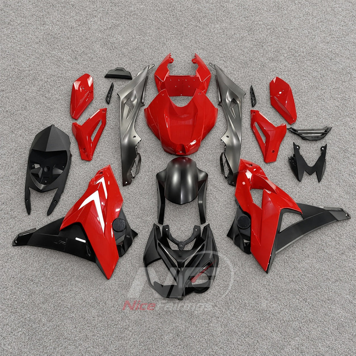 ABS Plastic Fairing Kit Fits 2014-2016 BMW S1000R - Aftermarket Bodywork - Blue White Red Front | NiceFairings - paint design NO.8 option image