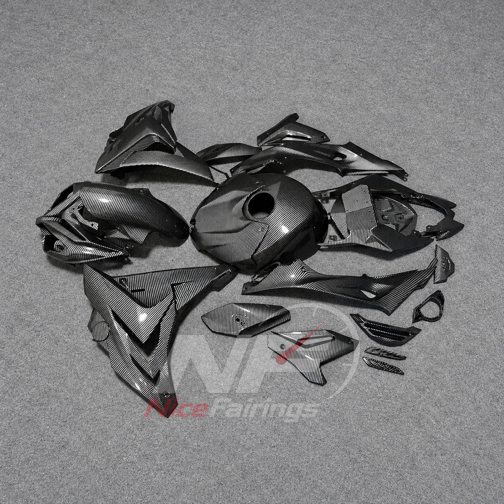 Fairing Kit Fits 2014-2016 BMW S1000R - ABS Plastic Carbon Fiber Look - Black with Tank Cover | NiceFairings - front angle image