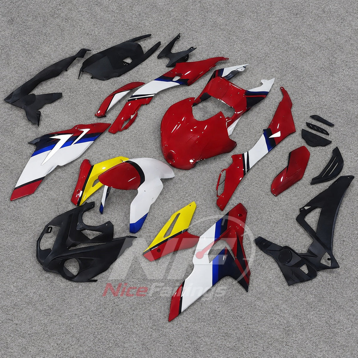 Fairings Kit Fits 2014-2016 BMW S1000R - Replacement ABS Plastic - Red White Blue | NiceFairings - side angle image