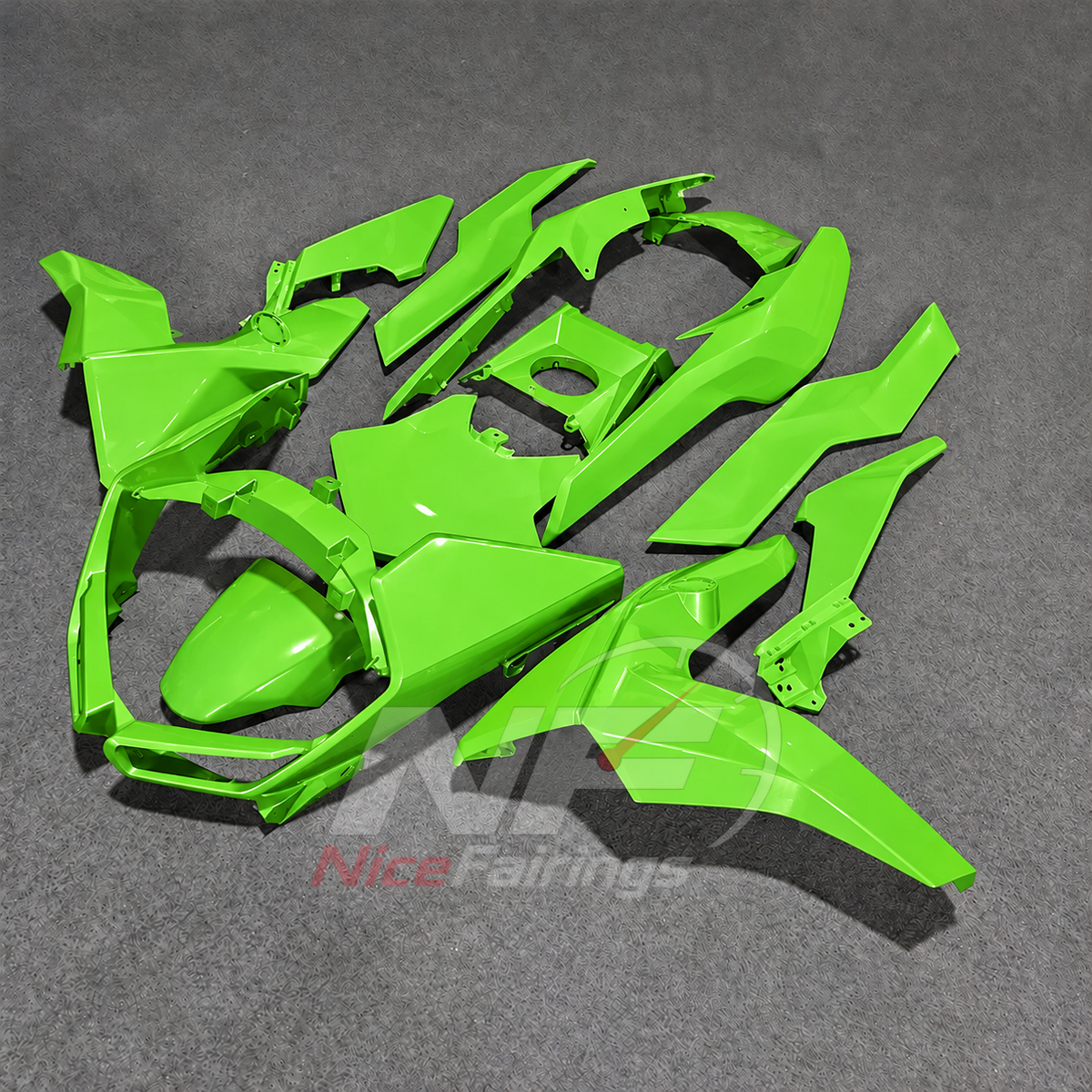 ABS Plastic Fairing Kit Fits 2019-2025 BMW C400GT - Injection-Molded Bodywork - Lime Green | NiceFairings - front angle image