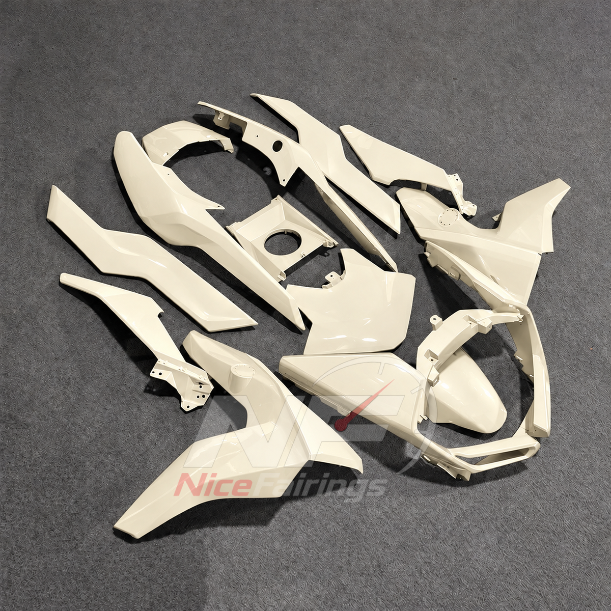 Replacement Fairing Kit Fits 2019-2025 BMW C400GT - Injection-Molded ABS Plastic - Cream | NiceFairings - front angle image