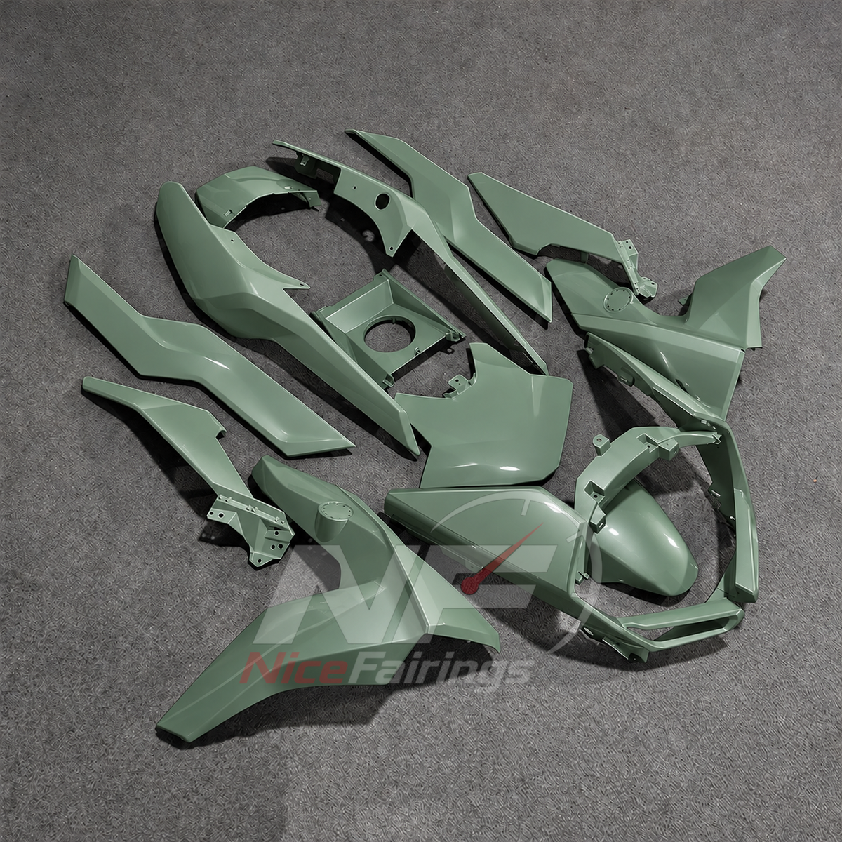 Fairing Kit Fits 2019-2025 BMW C400GT - Injection-Molded ABS Plastic - Sage Green | NiceFairings - side angle image