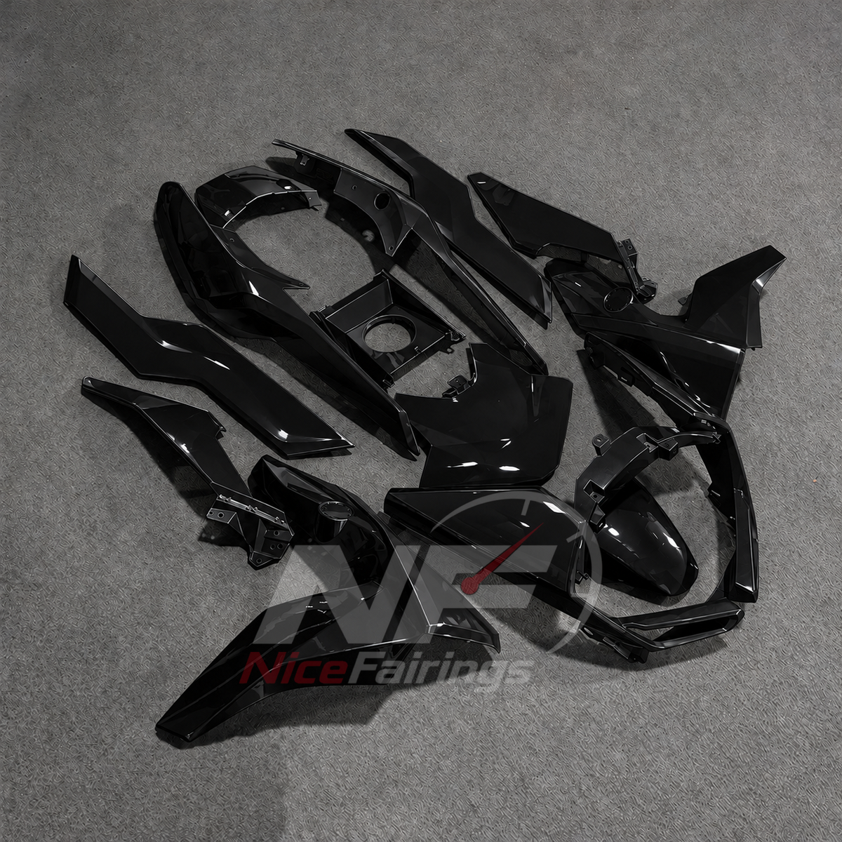 Motorcycle Fairing Kit Fits 2019-2025 BMW C400GT - Injection-Molded ABS Plastic - Black | NiceFairings - front angle image