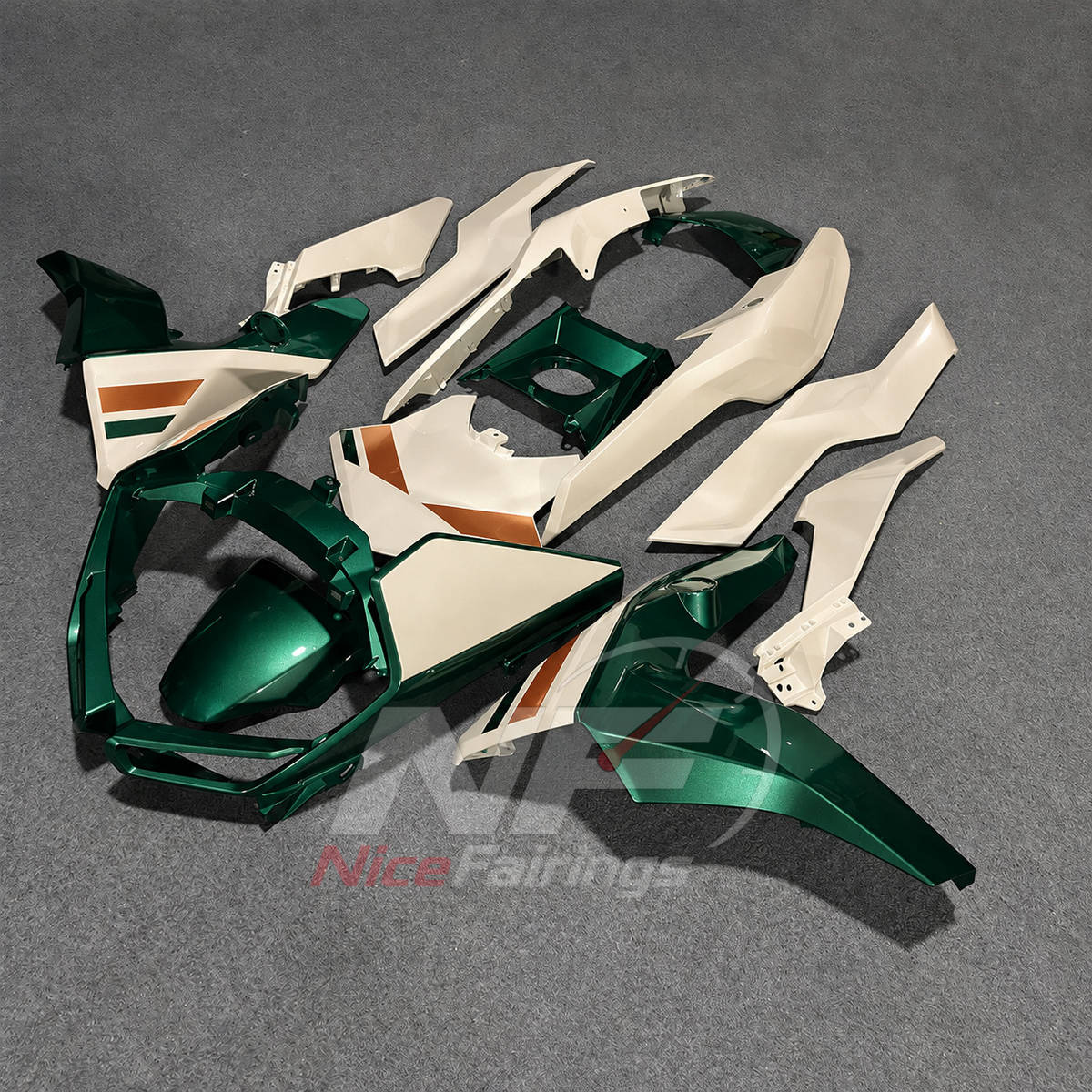 Fairings Kit Fits 2019-2025 BMW C400GT - Injection-Molded ABS Plastic - Green Ivory | NiceFairings - front angle image