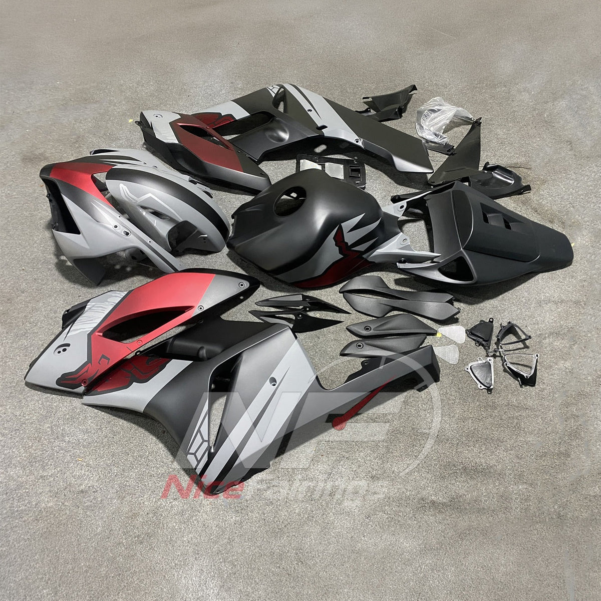 Gray Sportbike Fairing Set Fits HONDA CBR1000RR 2004-2005 | NiceFairings - front angle image