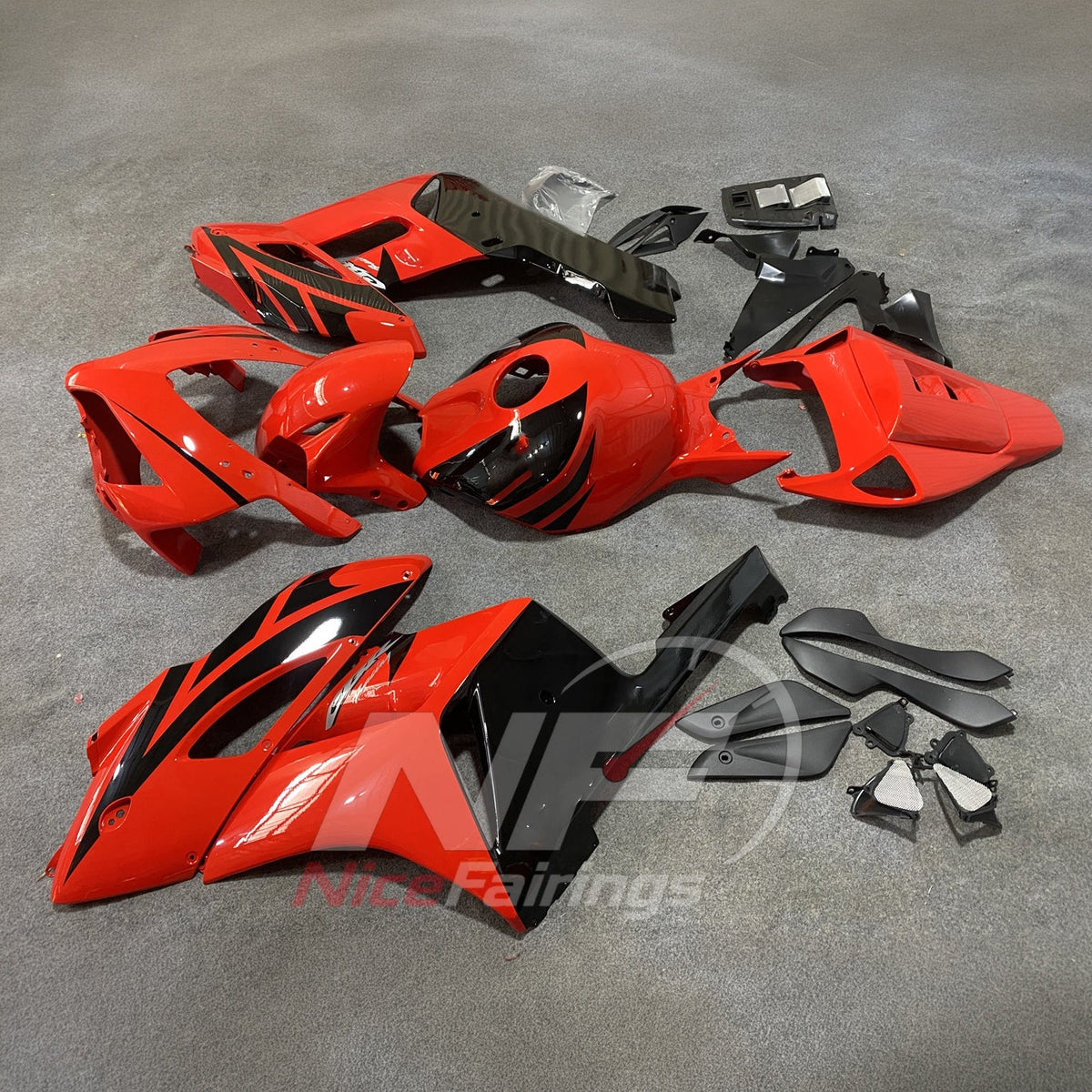 Painted Red ABS Body Panel Kit Fits 2004-2005 HONDA CBR1000RR | NiceFairings - side angle image