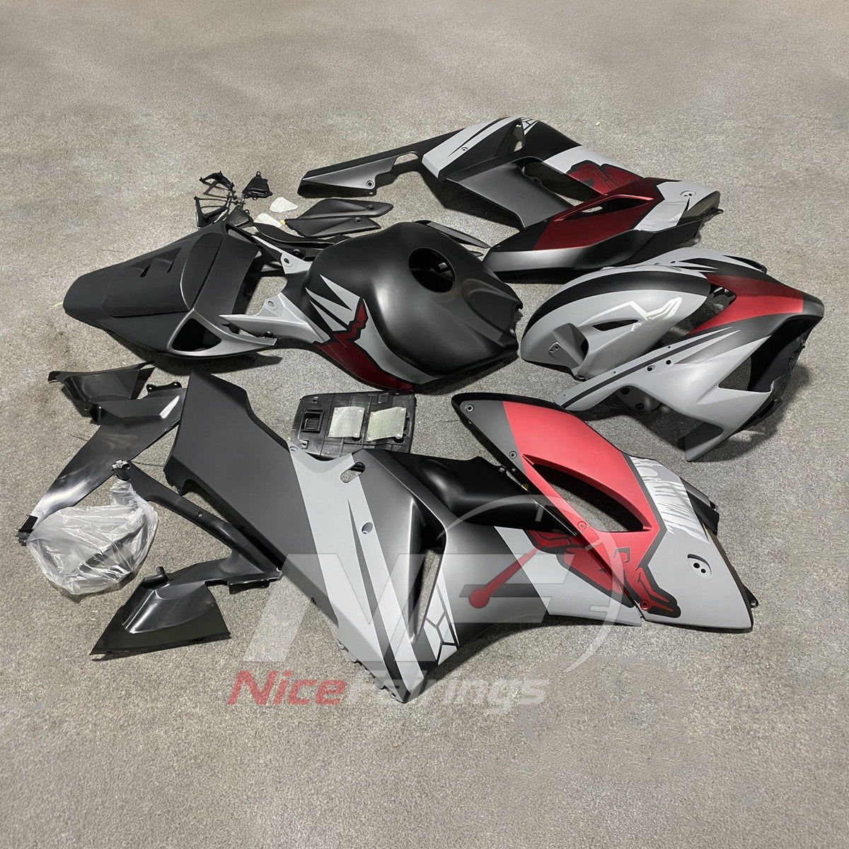 Gray Sportbike Fairing Set Fits HONDA CBR1000RR 2004-2005 | NiceFairings - side angle image