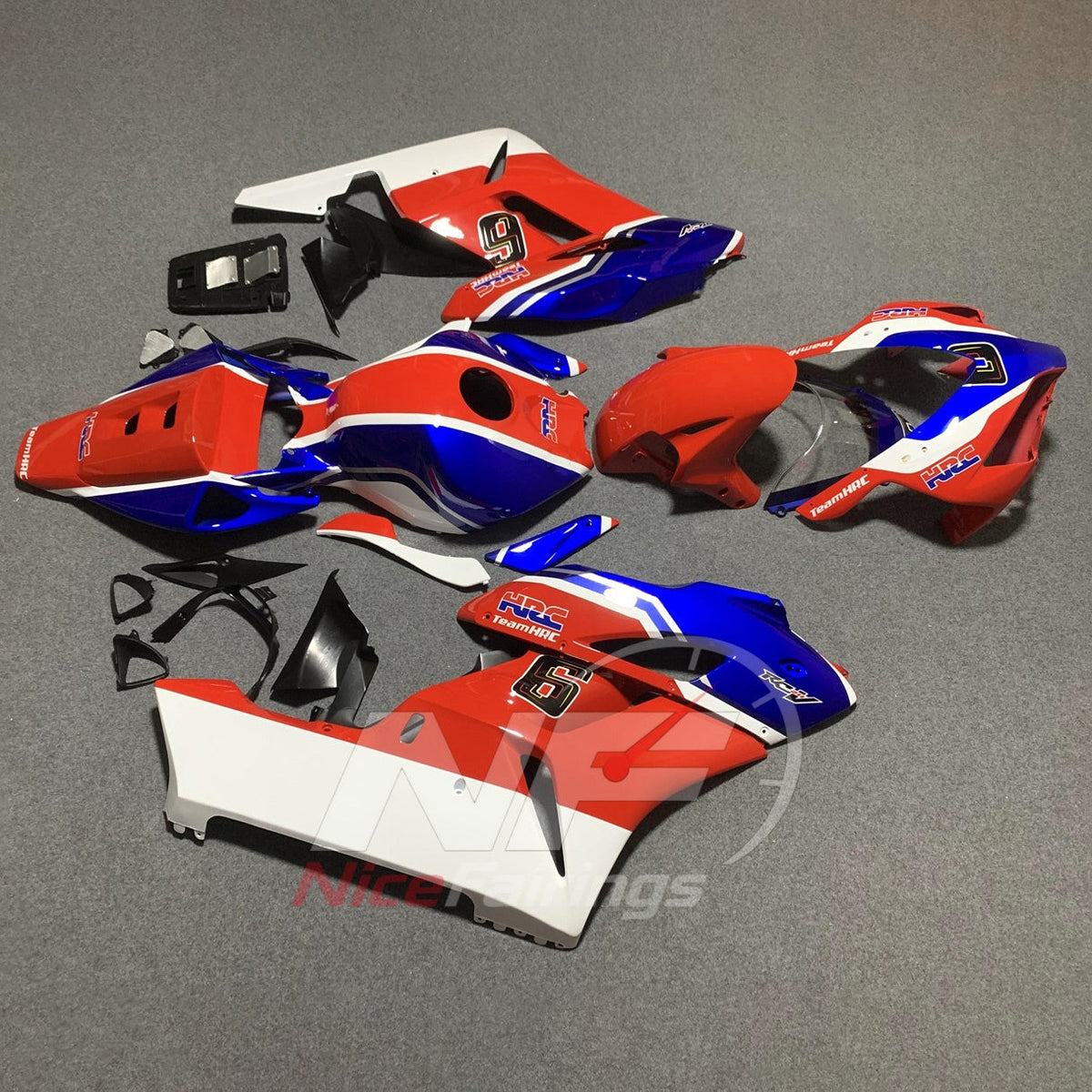 Aftermarket ABS Motorcycle Fairings Compatible with HONDA CBR1000RR 2004-2005 | NiceFairings - side angle image