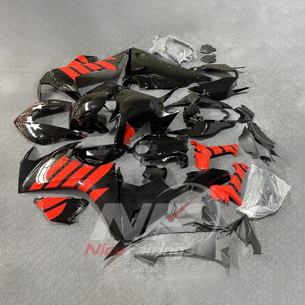 Painted Black ABS Cowling Set Fits 2017-2020 HONDA CBR1000RR | NiceFairings - side angle image