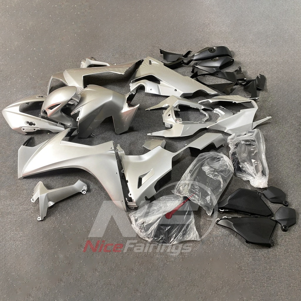 Custom-Painted Silver Injection-Molded Bodywork Set Fits 2017-2020 HONDA CBR1000RR | NiceFairings - front angle image