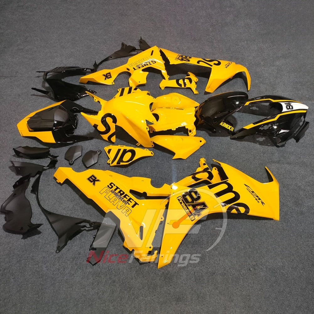 Replacement Yellow ABS Plastic Cowling Kit Fits 2017-2020 HONDA CBR1000RR | NiceFairings - side angle image