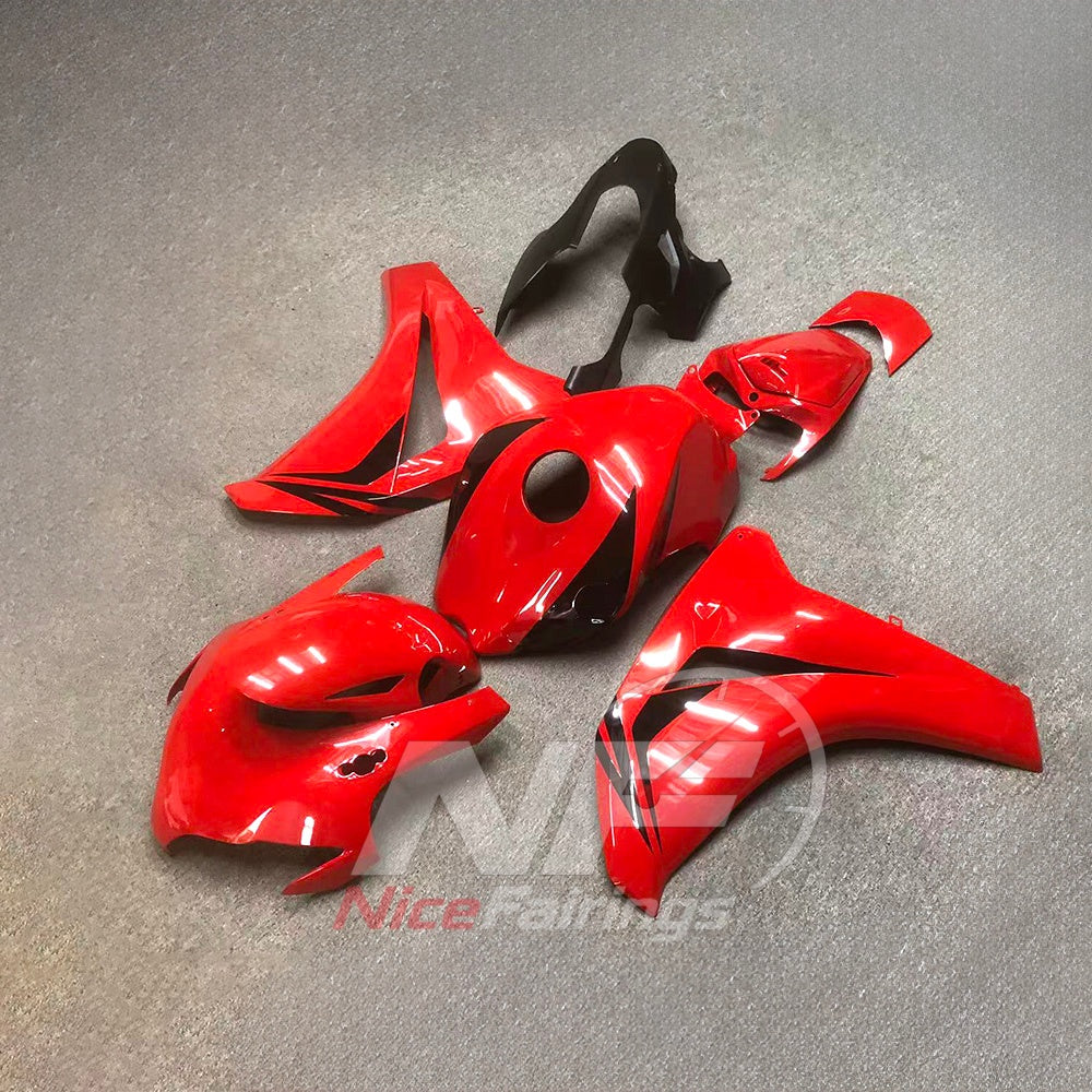 Aftermarket Red ABS Plastic Fairing Set Fits 2008-2011 HONDA CBR1000RR | NiceFairings - side angle image
