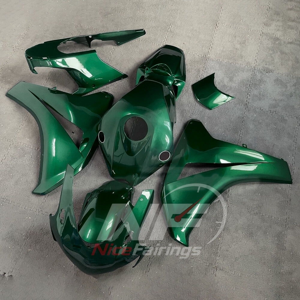 Replacement Green Injection-Molded Bodywork Set Fits 2008-2011 HONDA CBR1000RR | NiceFairings - front angle image