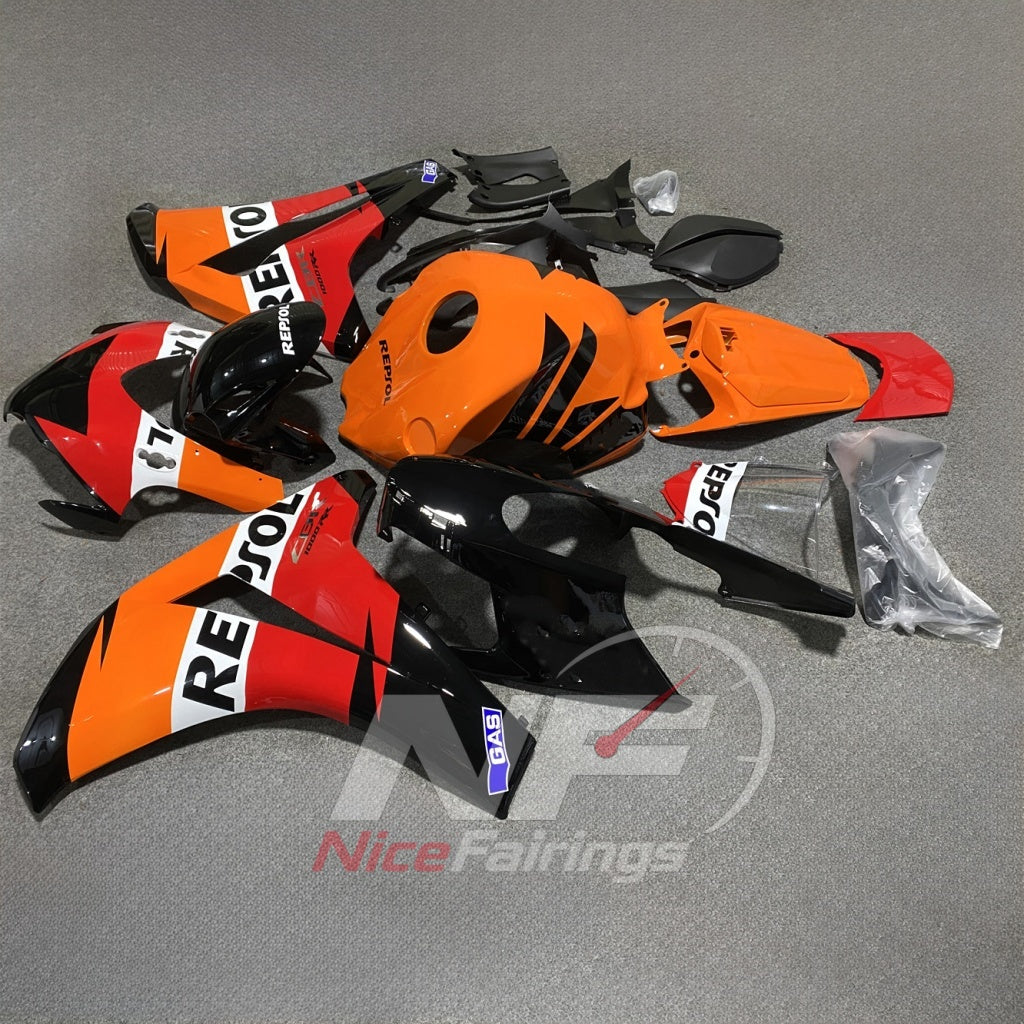 Painted Injection-Molded Fairings Compatible with HONDA CBR1000RR 2008-2011 | NiceFairings - front angle image