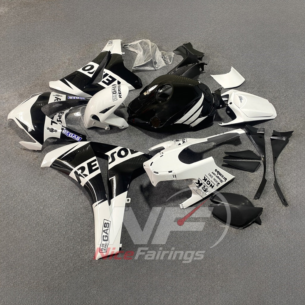 Aftermarket Injection-Molded Bodywork Set Fits 2008-2011 HONDA CBR1000RR | NiceFairings - side angle image