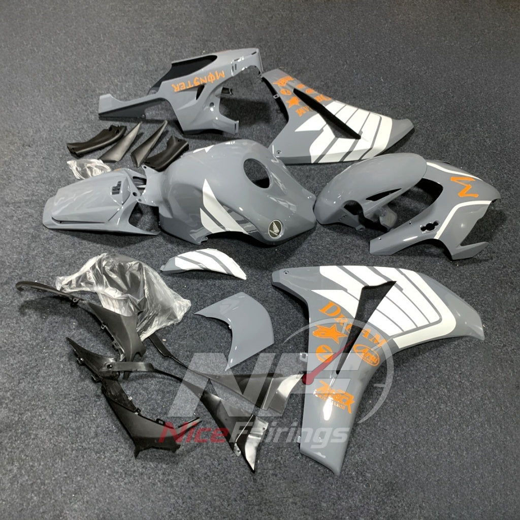 Replacement Gray ABS Fairing Panel Kit Fits HONDA CBR1000RR 2008-2011 | NiceFairings - front angle image