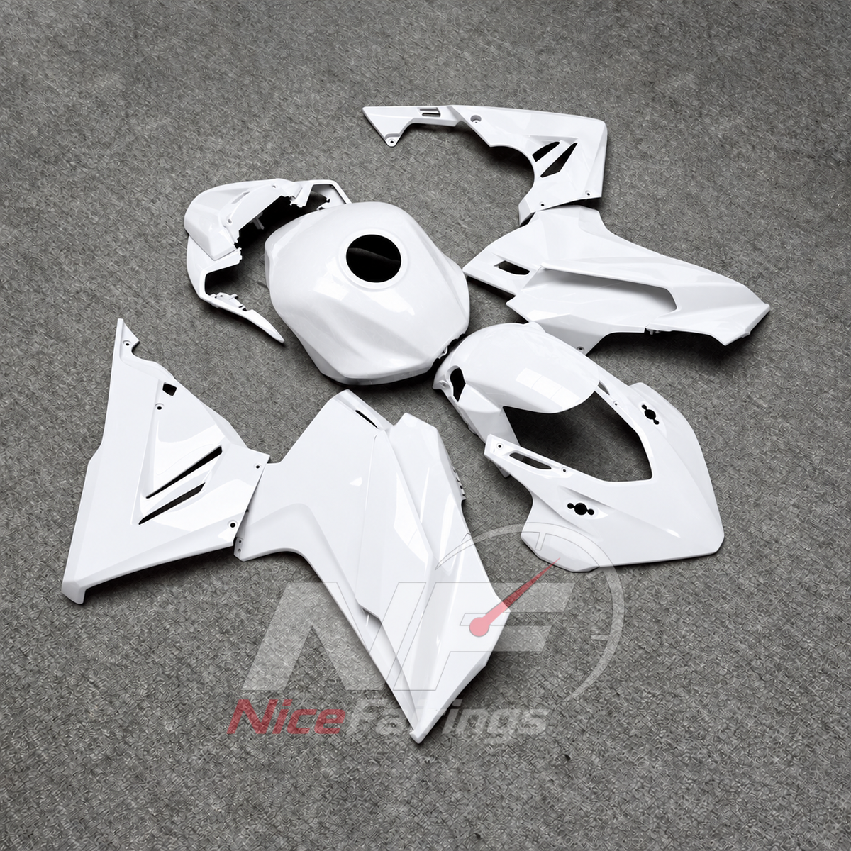 ABS Injection Fairing Kit Fits HONDA CBR500R 2024-2026 - White | NiceFairings - front angle image