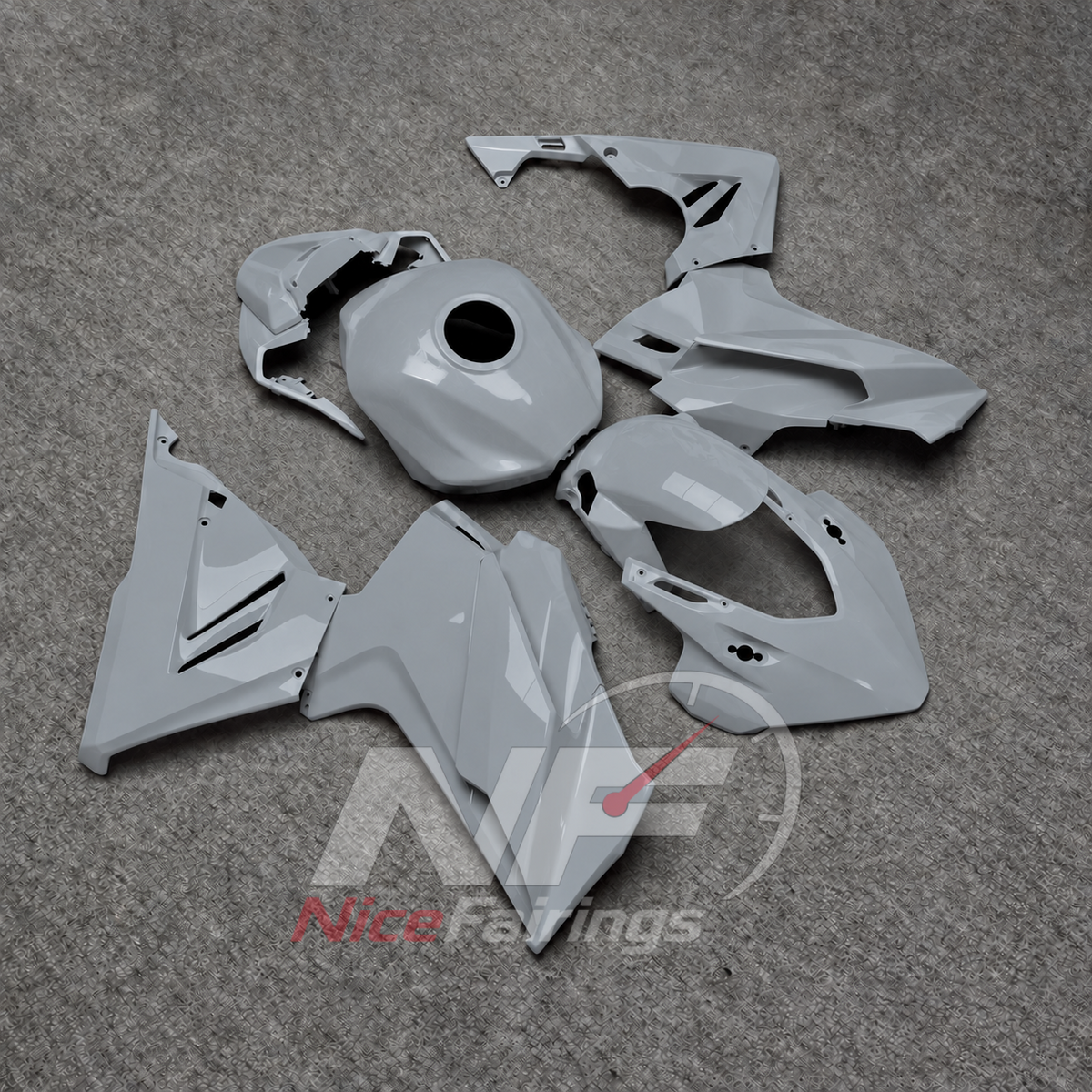 ABS Plastic Cowling Panel Kit Fits HONDA CBR500R 2024-2026 - Gray | NiceFairings - front angle image