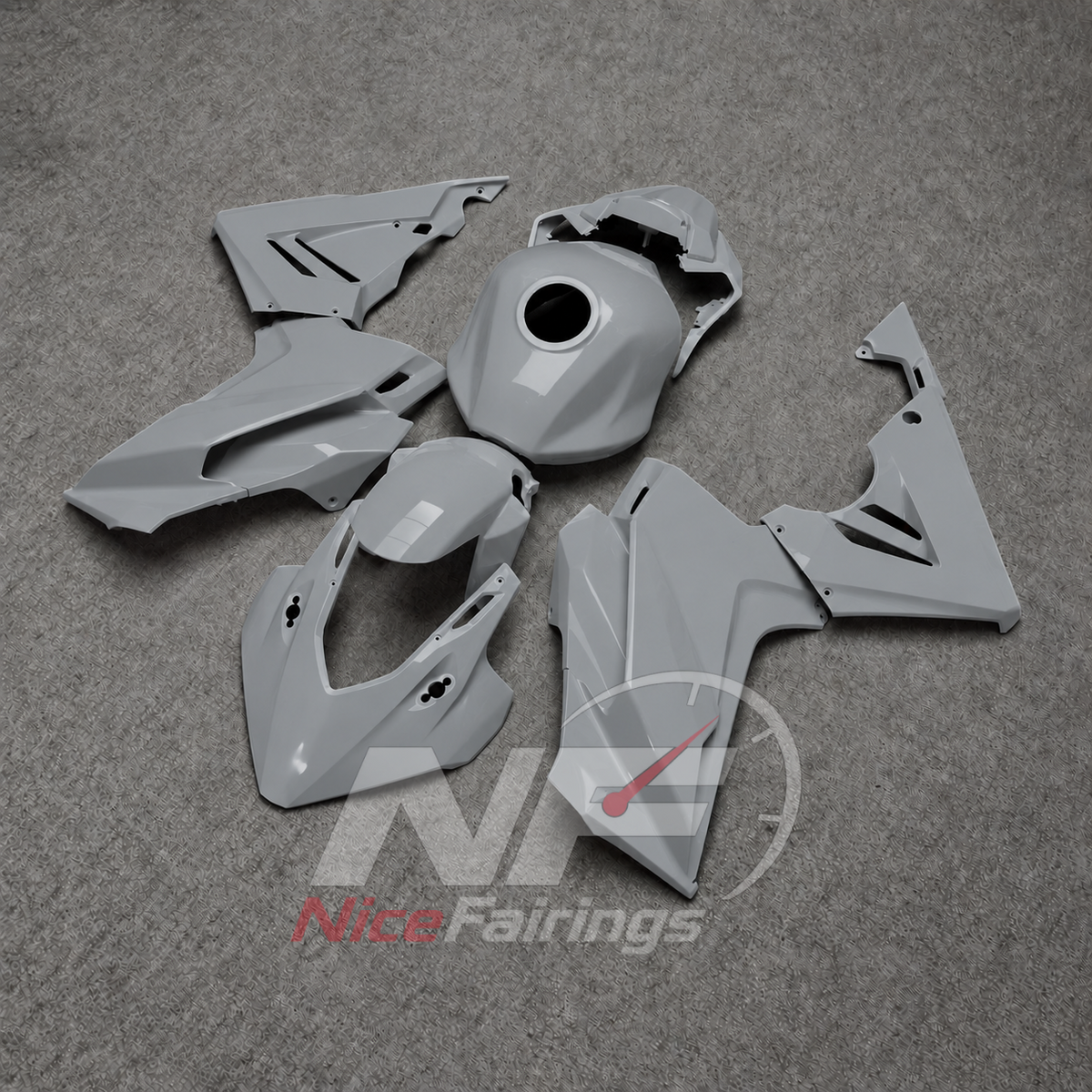 ABS Plastic Cowling Panel Kit Fits HONDA CBR500R 2024-2026 - Gray | NiceFairings - side angle image
