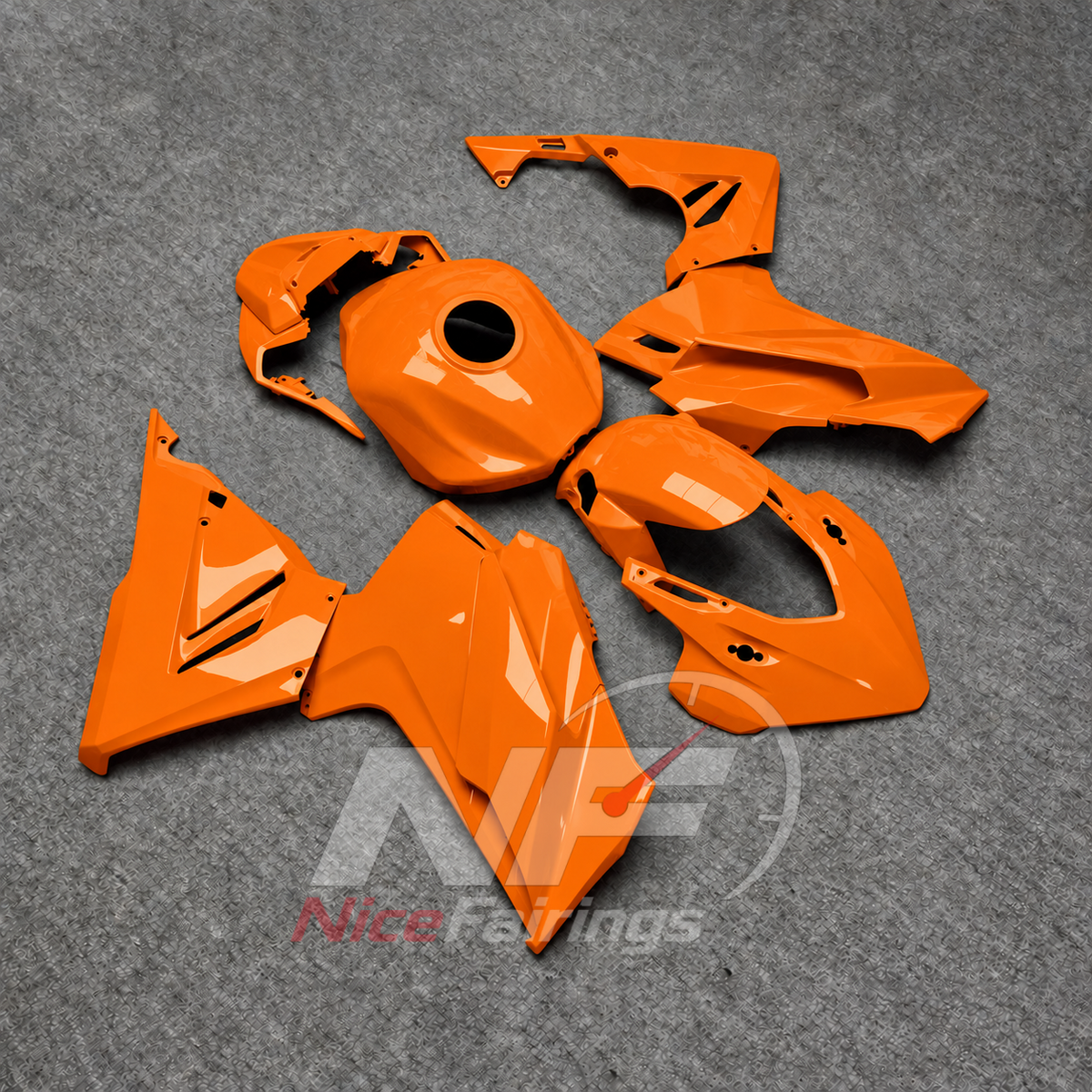 ABS Sportbike Fairing Kit Fits HONDA CBR500R 2024-2026 - Orange | NiceFairings - side angle image