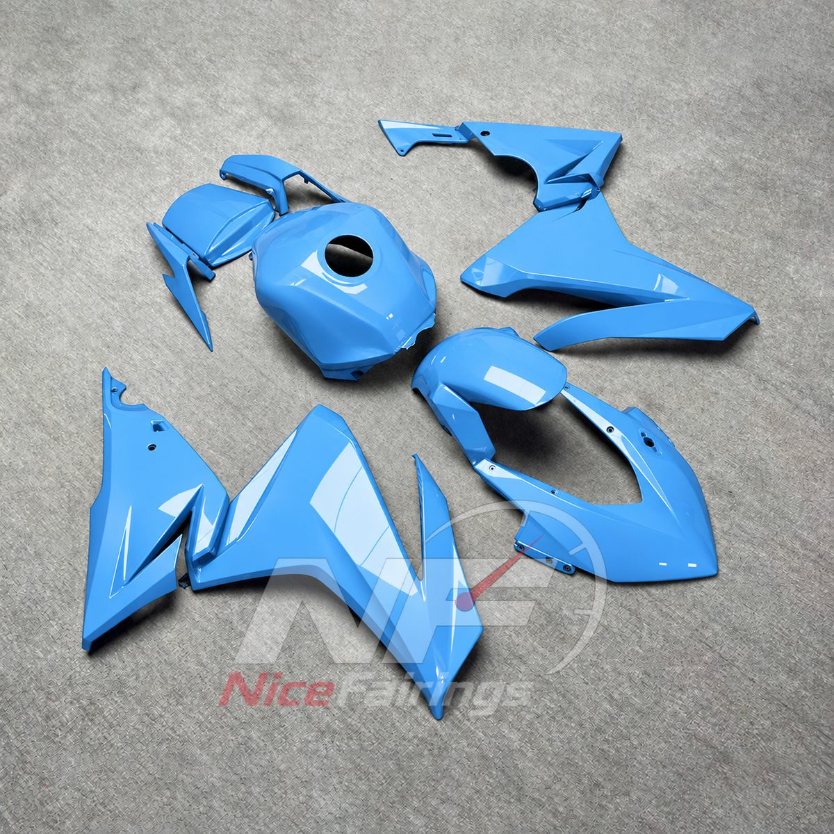 Injection-Molded ABS Bodywork Set Fits HONDA CBR500R 2022-2023 - Sky Blue | NiceFairings - front angle image