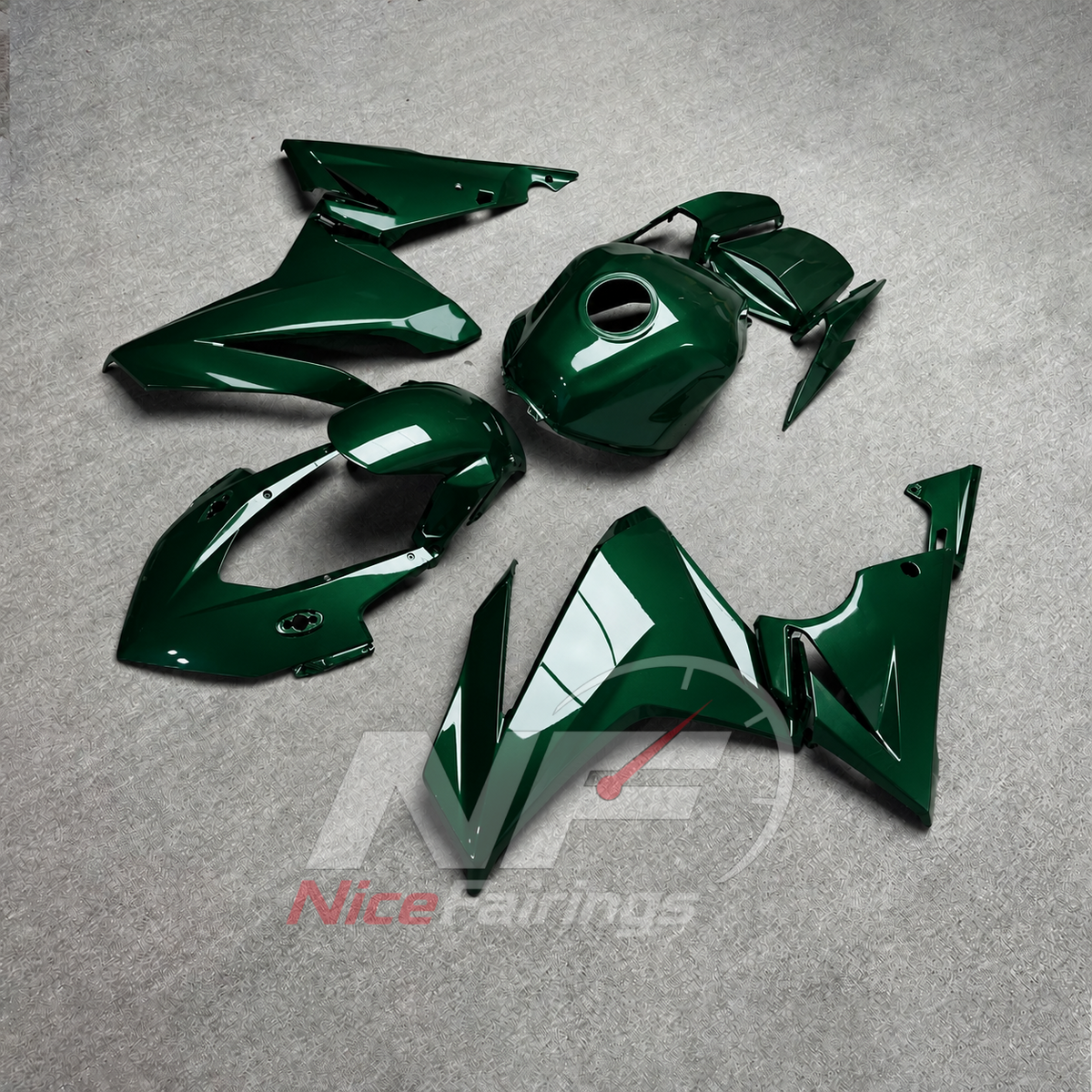 Injection ABS Fairing Kit Fits HONDA CBR500R 2022-2023 - Dark Green | NiceFairings - front angle image
