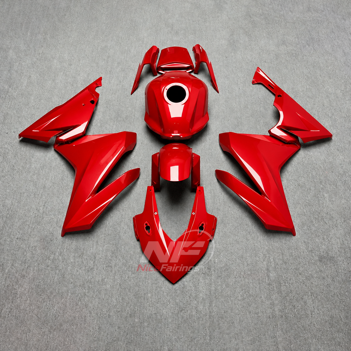 ABS Sportbike Fairing Kit Fits HONDA CBR500R 2022-2023 - Silver | NiceFairings - paint design NO.6 option image