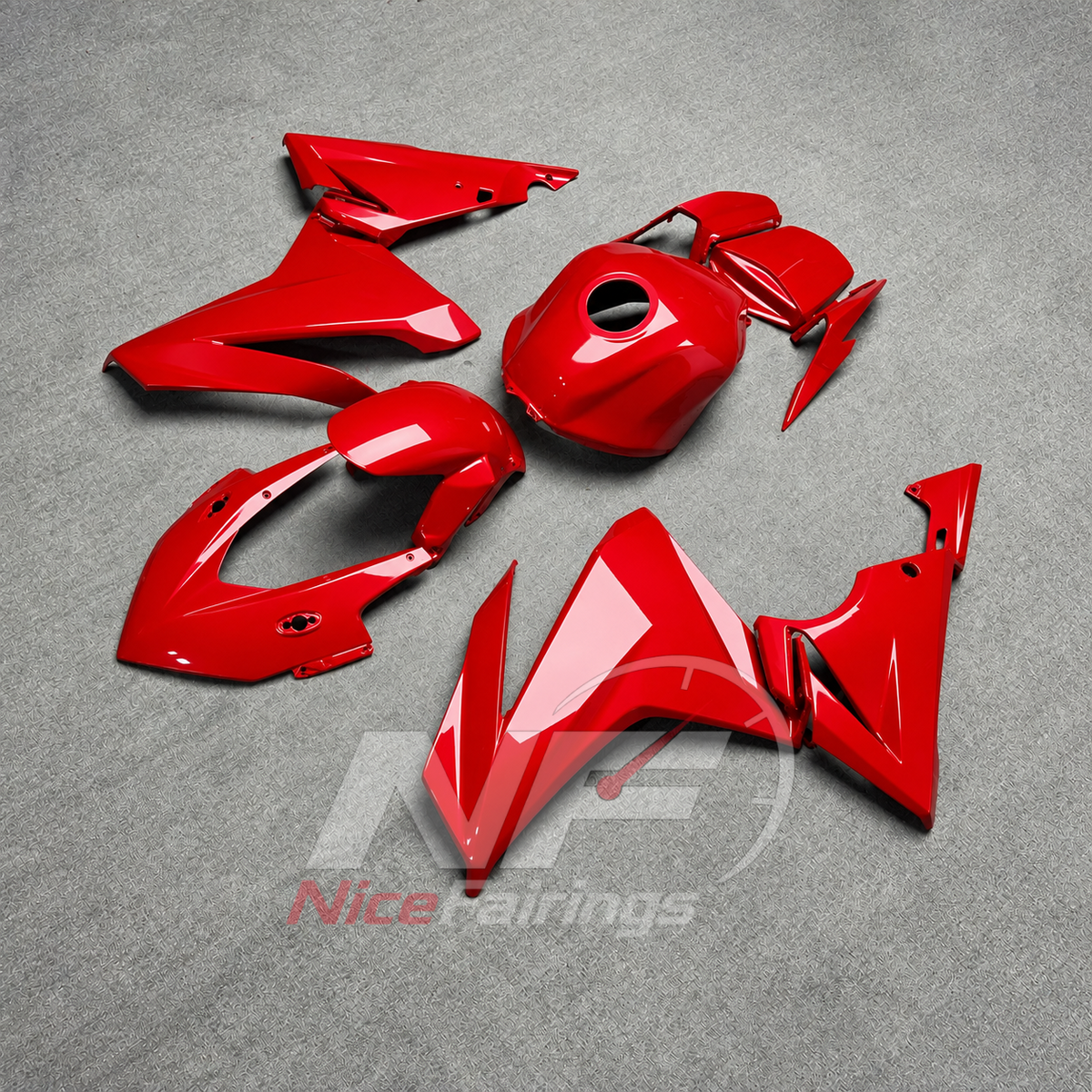 ABS Motorcycle Body Panels Fits HONDA CBR500R 2022-2023 - Red | NiceFairings - front angle image