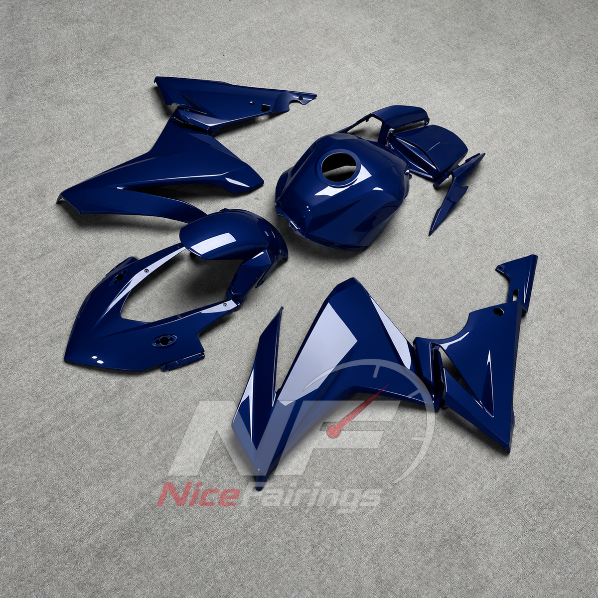 Complete ABS Cowling Set Fits HONDA CBR500R 2022-2023 - Dark Blue | NiceFairings - front angle image