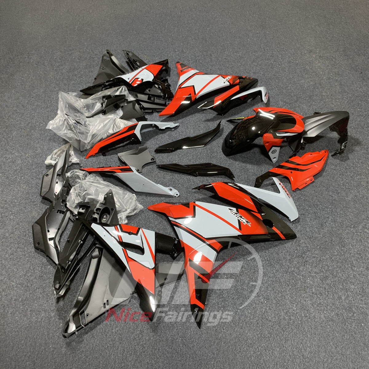 Injection-Molded ABS Bodywork Set Fits HONDA CBR500R 2016-2018 - Design 09 | NiceFairings - side angle image